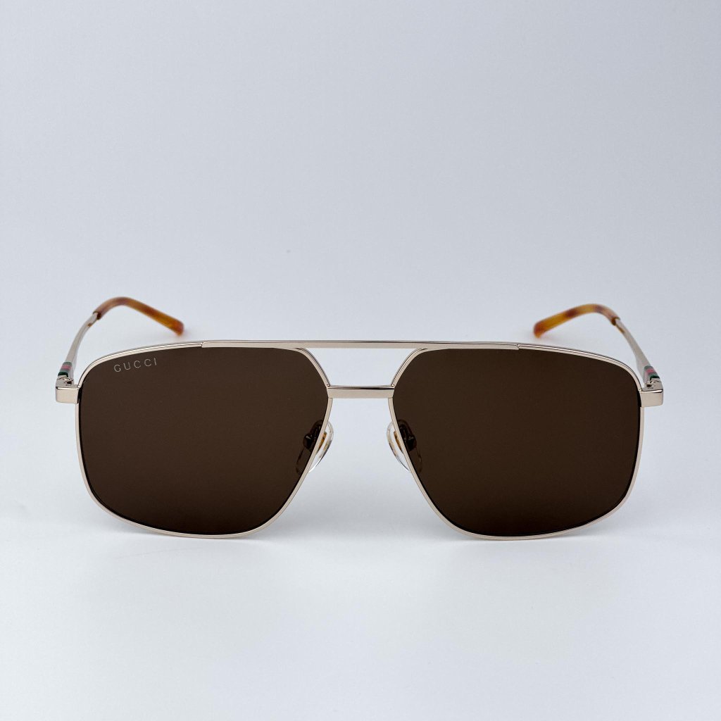Gucci Gg1676s 002 Women Navigator Brand New Sunglasses Gold Brown Aviator